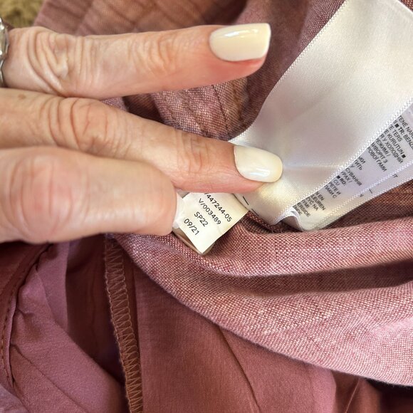 Athleta Cabo Linen Wide Leg Pants in Rust Color Women's Size 4 - Picture 8 of 8